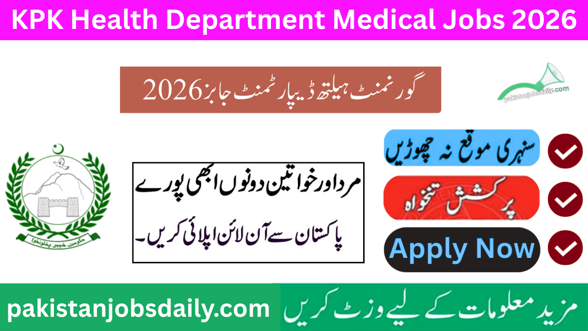 KPK Health Department Medical Jobs 2026 Online Apply | 3439+ Latest Vacancies